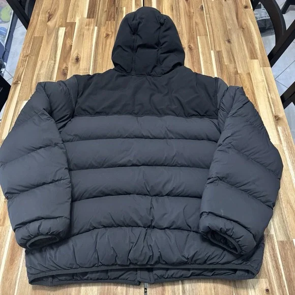 Filson Featherweight Down Jacket Mens 2XL Black Gray Puffer Full Zip Hooded *